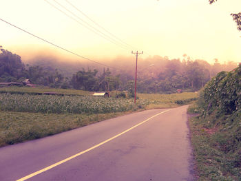 Road passing through field