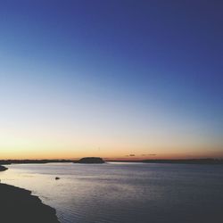 Scenic view of sea at sunset