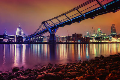 View of illuminated city against sky