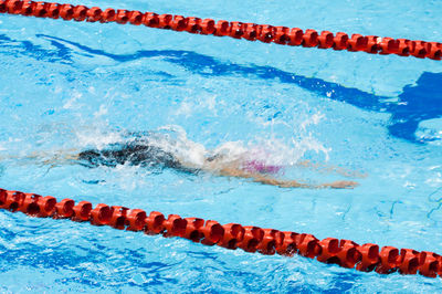 High angle view of swimming pool