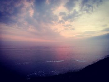 Scenic view of cloudy sky during sunset