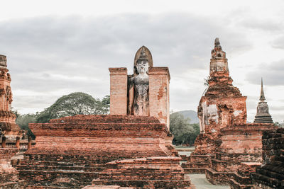 Exterior of temple against sky