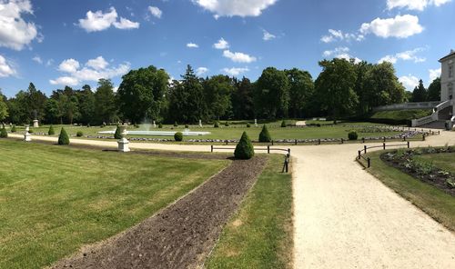 Scenic view of park against sky