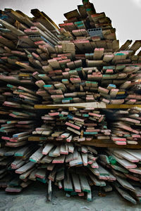 Stack of books on shelf