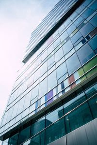 Low angle view of modern building against sky