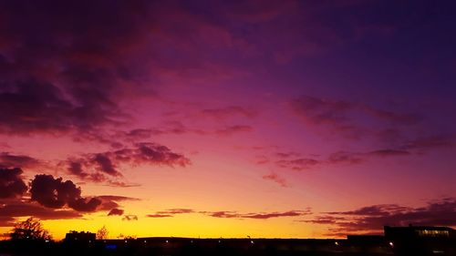 Scenic view of dramatic sky during sunset