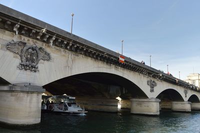 Bridge over river against clear sky