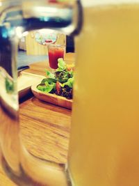 Close-up of food on table