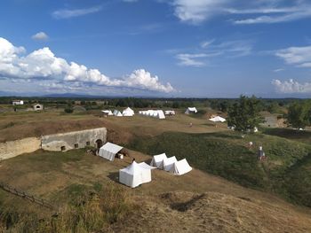 High angle view of landscape against sky