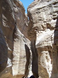 Low angle view of rock formation