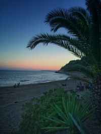 Scenic view of sea at sunset