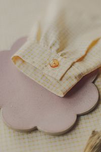 High angle view of heart shape on table