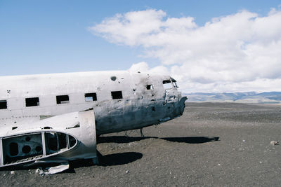 View of abandoned airplane