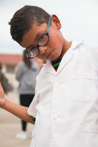 Portrait of school boy wearing uniform