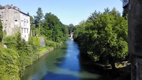 River amidst trees against sky