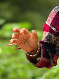 Close-up of child hand