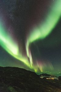 Scenic view of star field against sky at night