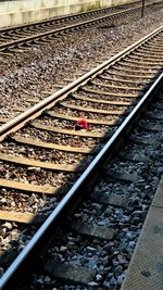 High angle view of railroad tracks