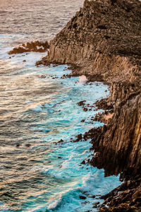 Rock formation on beach