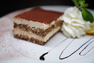 Close-up of cake in plate