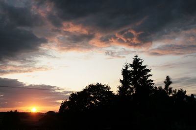 Low angle view of silhouette tree against sky during sunset