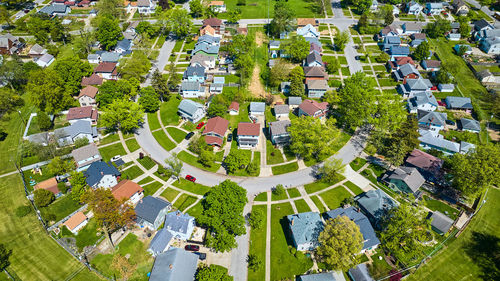 High angle view of townscape