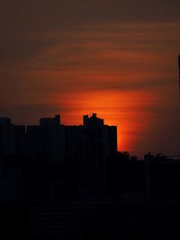 Cityscape against sky during sunset