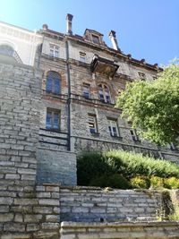 Low angle view of building against clear sky