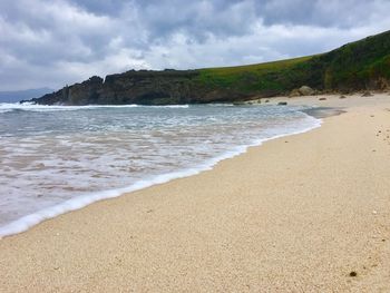 Scenic view of beach against sky