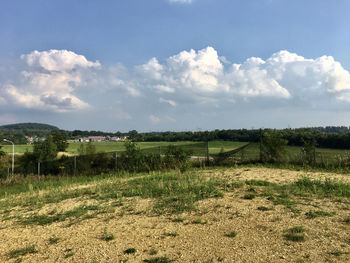 Scenic view of field against sky