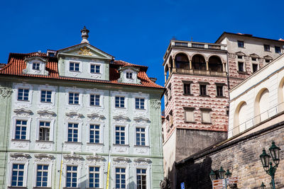 Beautiful streets of prague in a sunny day at the beginning of spring