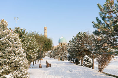 Tashkent, uzbekistan. december 2020. old town in winter