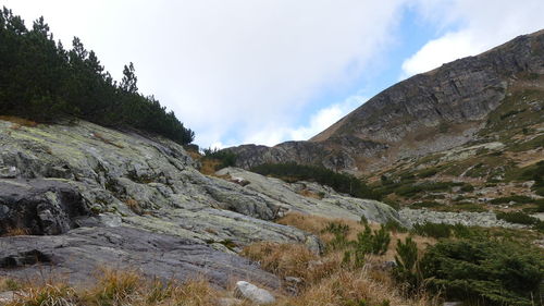 Low angle view of mountain against sky