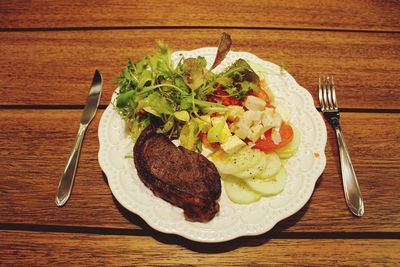 Close-up of food on table