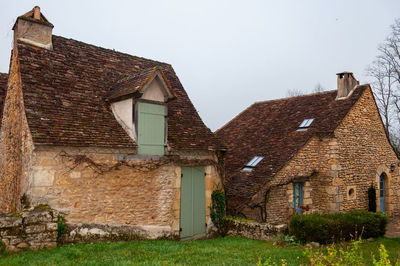 Exterior of old building against clear sky