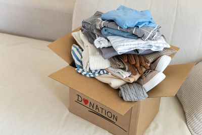 Close-up of gift box on table