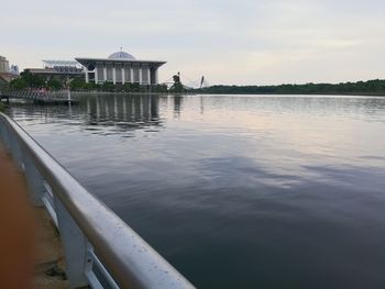 Reflection of building in lake