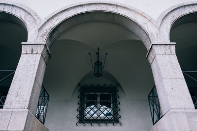 Low angle view of cross in temple