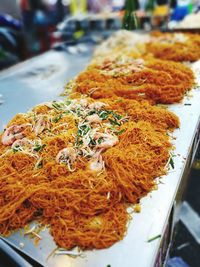 High angle view of food for sale in market