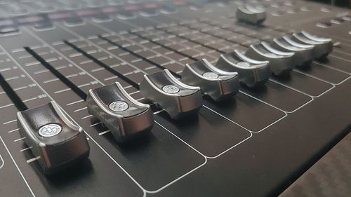 High angle view of computer keyboard