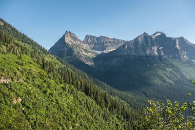 Scenic view of mountains against clear sky