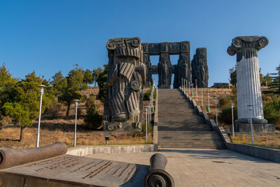 View of sculpture against clear sky