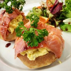 Close-up of meal served in plate