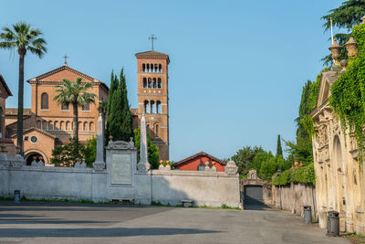 View of historic building against clear sky