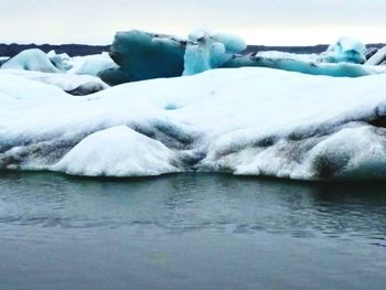 Scenic view of frozen lake