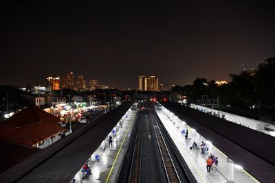 Railway station at night