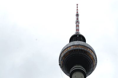 Low angle view of communications tower