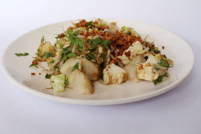 Close-up of meal served in plate