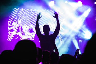 Group of people at music concert