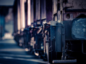 Close-up of old train